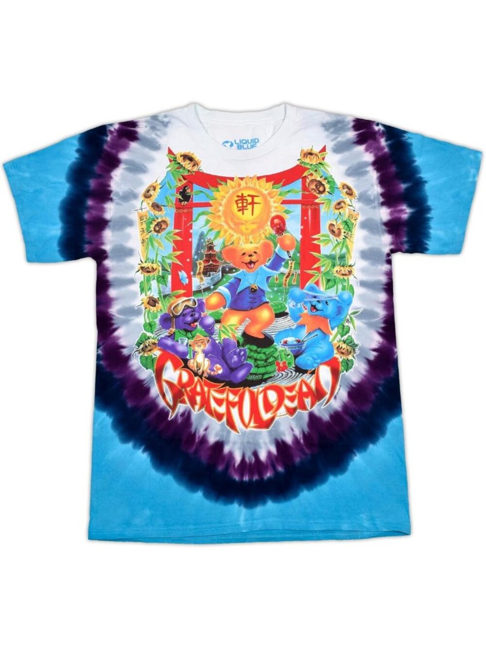 Vintage Grateful Dead Band Tee | Artistic Concert Shirt for Men | Liquid Blue
